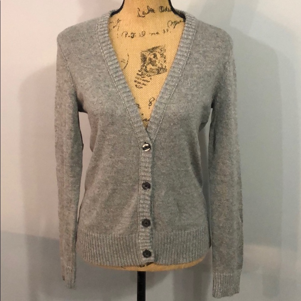 American Eagle Button Up Grey Sweater Size Small